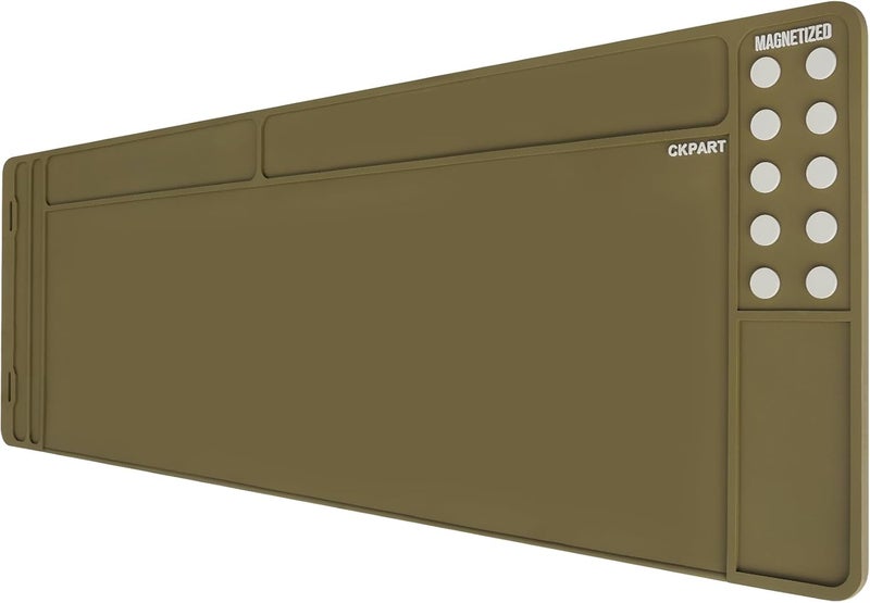 CKPART Rifle Gun Cleaning Mat, Anti-Slip Rubber Tactical Magnetic Mat, Gun Maintenance Mat,Gun Maintenance Mat for Gun Cleaning Kits 36" x 12" - Image 1